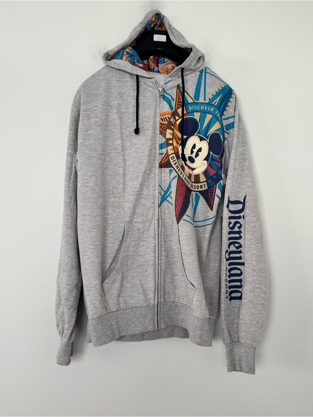 Disney Parks Disneyland Resort Mickey Mouse Hoodie Sweatshirt M Full Zip Graphic